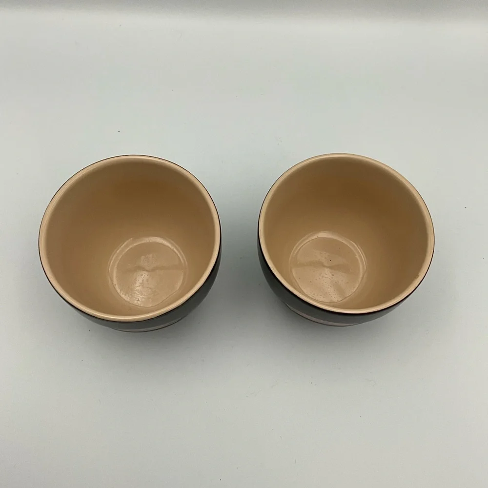 Expresso Cups Two “Yours”& “Mine” Black and Tan